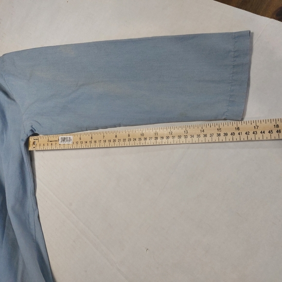 Woman Shirt-dress Longsleeve Blue Size Large - Picture 13 of 15